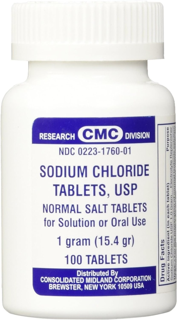 Sodium Chloride Tablet 1 Gm, USP Normal Salt Tablet - 100 tablet