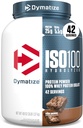 Dymatize ISO100 Whey Protein Powder Isolate, Fudge Brownie, 25g의 단백질, 3 파운드, 5.5g BCAAs, 120 Cal 미만., 글루텐 무료, 1g 지방, 1g 설탕, 2g Carb (42 서빙)