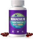 Magenium bổ sung mềmgels, Easy Absorption Magnesium Glycinate Gel Capsules 400m với D3 & K2, cao sinh học cao cấp cho y tế ngủ và bình tĩnh, lo lắng, cơ và xương