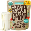 EarthChimp Organic Vegan Protein Powder - with Probiotics - Non GMO, Dairy Free, Non Whey, Plant Based Protein Powder for Women and Men, Gluten Free - 52 Servings 64 Oz (Plain & Unsweetened) No Scoop