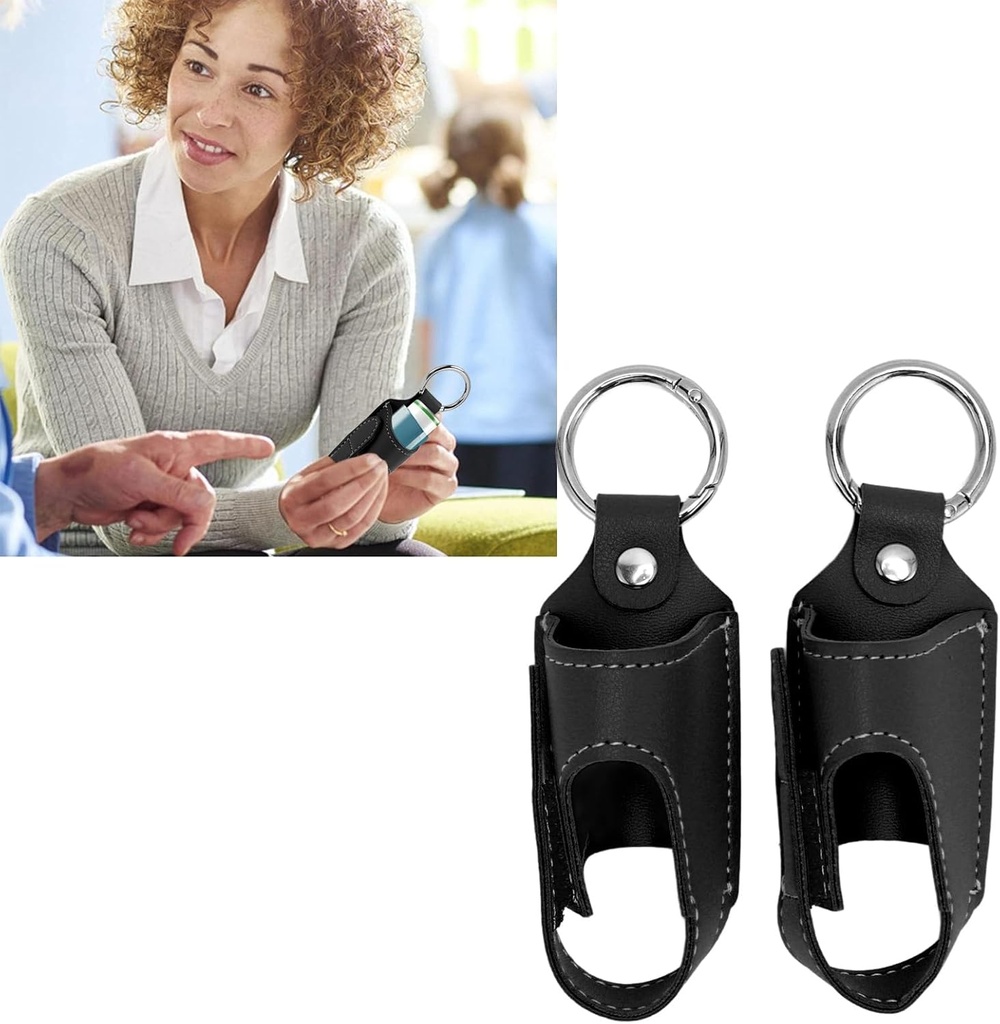 Inhaler Case Holder, 2PCS Asthma Inhaler Holder Přenosný Storage Protective PU kůže Asthma Inhaler Case Lehký a Ochranný Shell pro denní použití, Cestování a škola (Black)