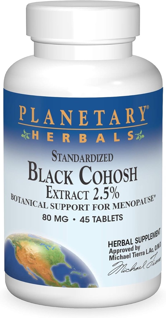Herbales planetarios Standardized Black Cohosh Extracto 2.5 Mesas, 45 Conde