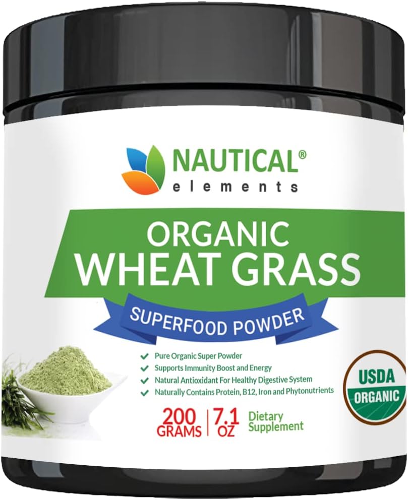 Wheatgras Powder - USDA Certified Organic Wheat Gras Powder that isrich In Essential Amino Acids, Chlorophyll, Antioxidants, Fatty Acids, Minerals " Vitamins - US Grown - Vegan " Non-GMO Superfoods