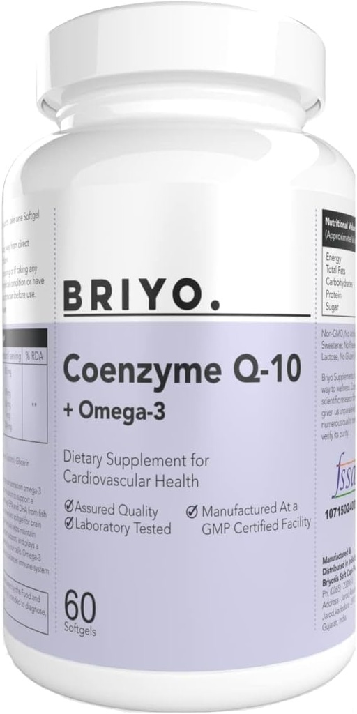 CenzymeQ10 + Omega 3- 150 mg Omega 3 + 100 mg Omega 3 med Lycopen og Selenium til hjertesundhed, Cellular Energy, Antioxidant Support