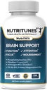 Brain Health Supplement - Memory, Focus & Brain Nourishment Støtte med Cognizin Citicolin, Fosfatydyserin, Shoden Ashwagandha, B Vitaminer, Magnesium & Sink-60 NutriWit Kapsler