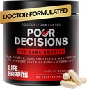 Life Happns Pour decisions Liver Health 配以 Milk Thetle, Vitamin B6, 电解液 - 支持水分和回收, 60 Capsules