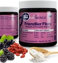 SUNBIOTICS Friendlier Flora - Kids Prebiotic and Probiotic Powder Supplement with 5 Miljard CFUs of 5 Probiotic Strains for Good Gut Flora, Immune System, & Balanced Microbiome - Berry, 2 Ounce