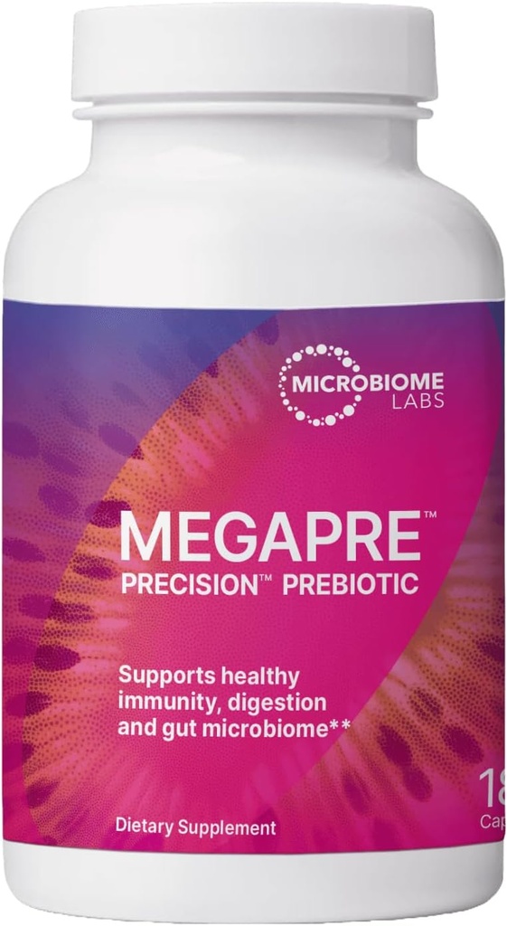 Microbiome Labs MegaPre Protober Fimber Supplement in Grober Cupsoles - prespleted with Clinital Suppleal tested Oligosaccharids - การรองรับ microbisal Diviewity & Gut Heal (80 Capsuls)
