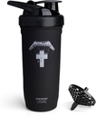 Smartshake Rockband Reforce Stainless Steel Protein Shaker Bottle 900 ml | 30 oz - Leakproof Screw-on Lid - BPA Free - Unisex - Metallica, Master of Puppets Logo on Bottle
