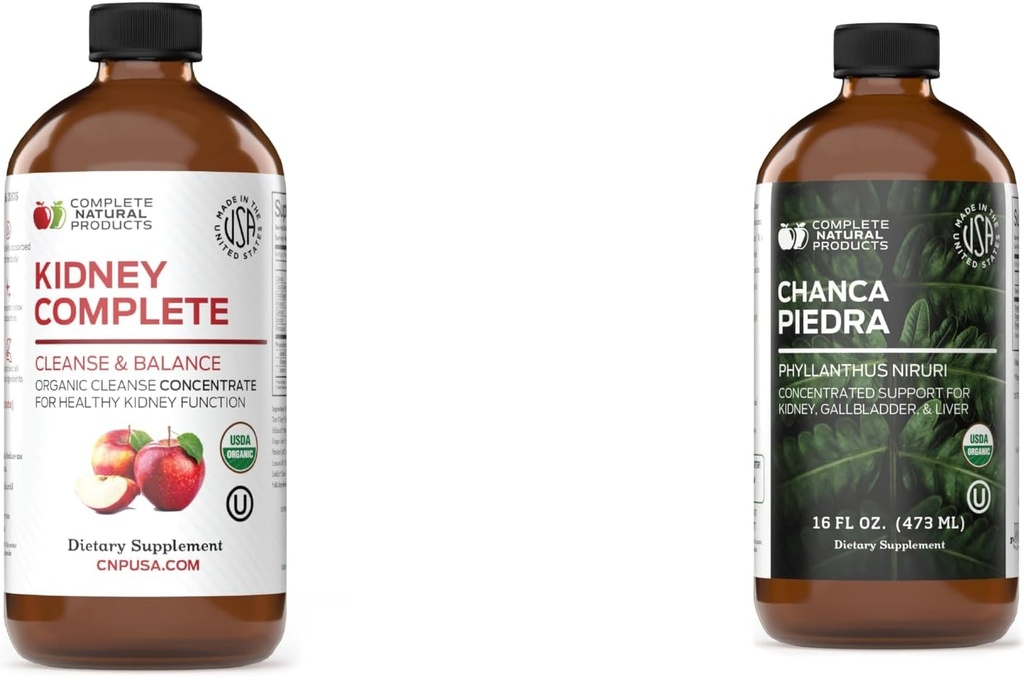 Prodotti naturali completi rene completo 16oz & Organic Chanca Piedra Concentrato & estratto 16oz Bundle