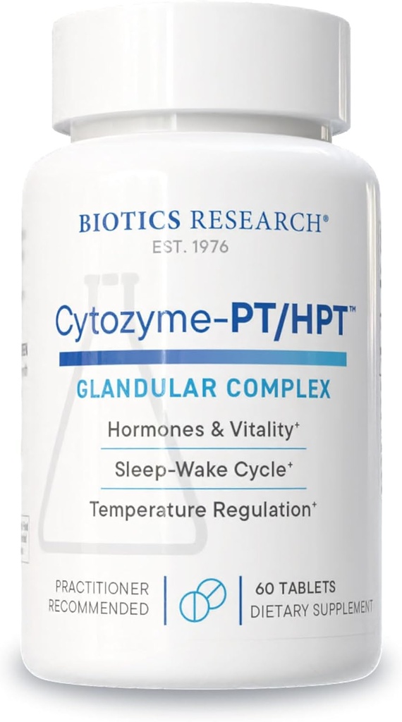 生物研究 Cytozyme PT HPT Lamb Pituitary/Hypothalamus 复合物,支持Pituitary Gland和Hypothalamus的功能,肾上腺健康,大脑助推60片