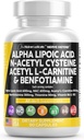Alfa Lipoica Àcid 600mg N-Acetyl Cysteine 600mg Acetyl L-Carnitine 500mg Benfotimina 300mg - Nerve support suplementari per a Dones i Mentaxina B16 & B12 - Mat a 90 caps d'estat