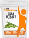 BulkSupplements.com Okra Extract Powder - Okra Supplement, Source of Fiber, Herbal Supplement - Vegan & Gluten Free, 500mg per Serving, 100g (3.5 oz) (Pack of 1)