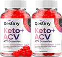 (2 pakkaus) Destiny Keto ACV Gummies - Advanced Formula Destiny Keto Plus ACV Gummies Apple Siideri Viinietikka, Painonhallinta, Destiny ACV Dietary Supplement (120 Gummies)