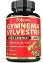 Satoomi Pure Gymnema Sylvestre Kapseln Extrakt - 90 Kapseln für 3-Monat - Kombiniert mit Neem Leaf, Heilige Basilikum & Kurkumin Wurzel