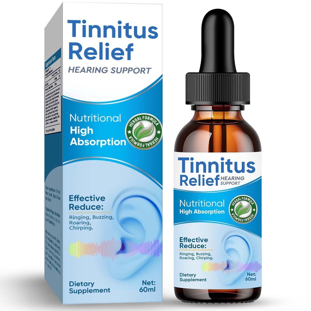 Tinnitus Relief pro vyzvánění uší, přírodní složky Tinnitus Relief Ušní kapky pro infekce uší, Bylinné Earddrops pro dospělé, Děti, Snížit hluk ucha & Zlepšit sluch, 60ml- modrá