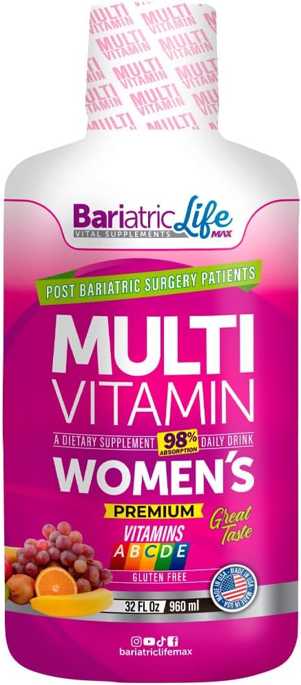 Multivitamina bariátrica para mulheres com ferro, fórmula pós-cirurgia completa, 100+ Vitaminas, Minerais e Aminoácidos, Livre de Açúcar. 98% Taxa de Absorção, Suporta Energia, Músculos e Saúde Cardiovascular
