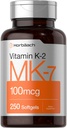Horbäach Vitamin K2 MK7 100mcg 250 软胶 → Non-GMO, Gluten免费补充