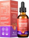 Magnesi Glycinatzid cau amb Magnesi Citerat i Taurte, L-Theanine, Vitamina D3, B6 - Suports tranquil, somniació, Musclerate, Leg Cramps i Energia, Sugar-Free Strawber Flavor, 50mL
