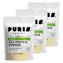 PURIS Organic Pea Protein Powder – USDA Organic Vegan Protein | 27g Plant Protein Per Serving | Non-GMO Gluten-Free Soy-Free | Clean Label | Smooth Taste | 2 lb (3 Pack)