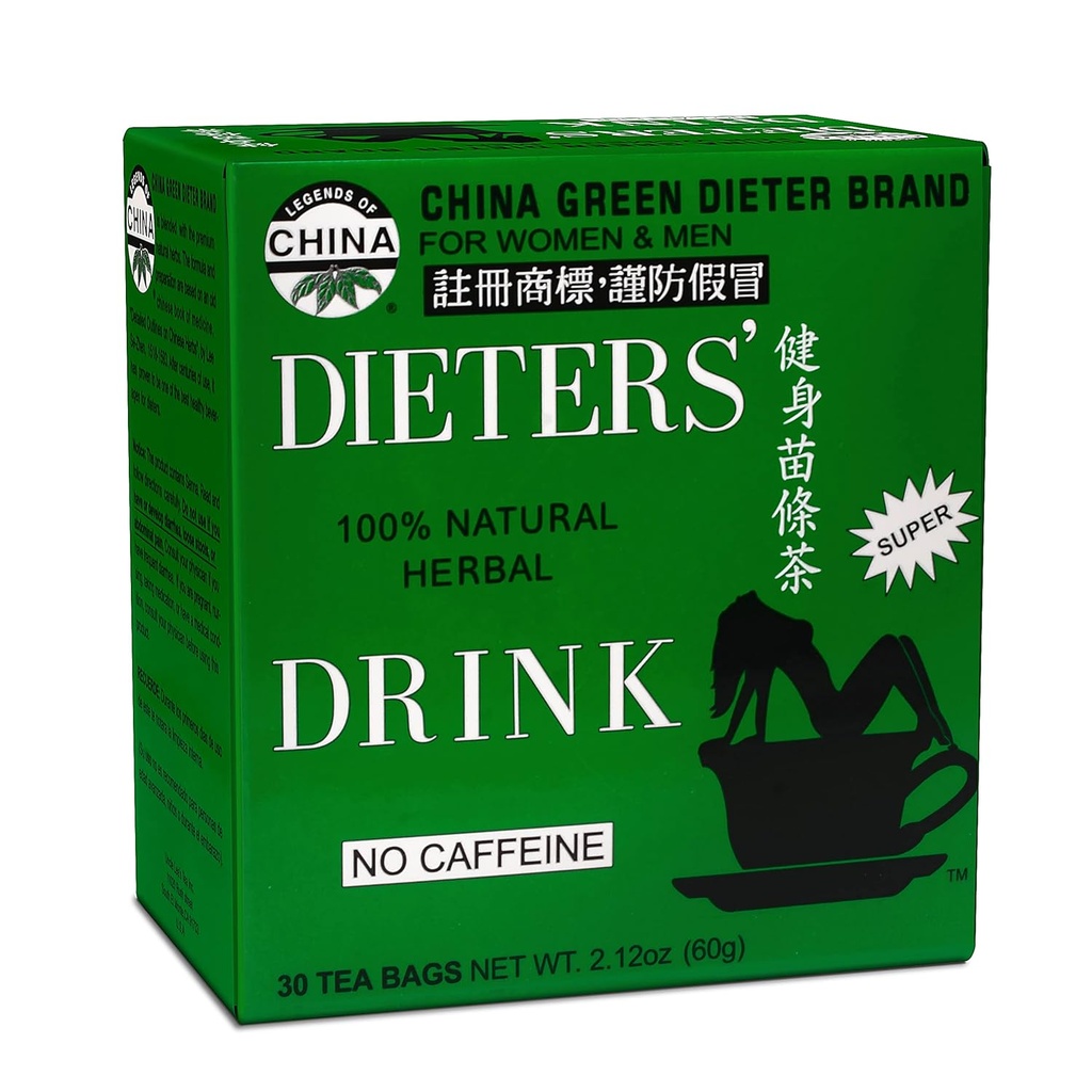 Teh Paman Lee Cina Green Dieters Tea Caffeine Bebas, 2,12 Oz, 30 Count