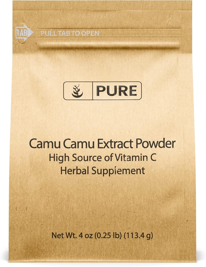 PURE ORIGINAL INGREDIENTS Camu Camu (4oz) Vitamin C, Brasiliansk supermat, Lab-Verifisert, Ikke-GMO