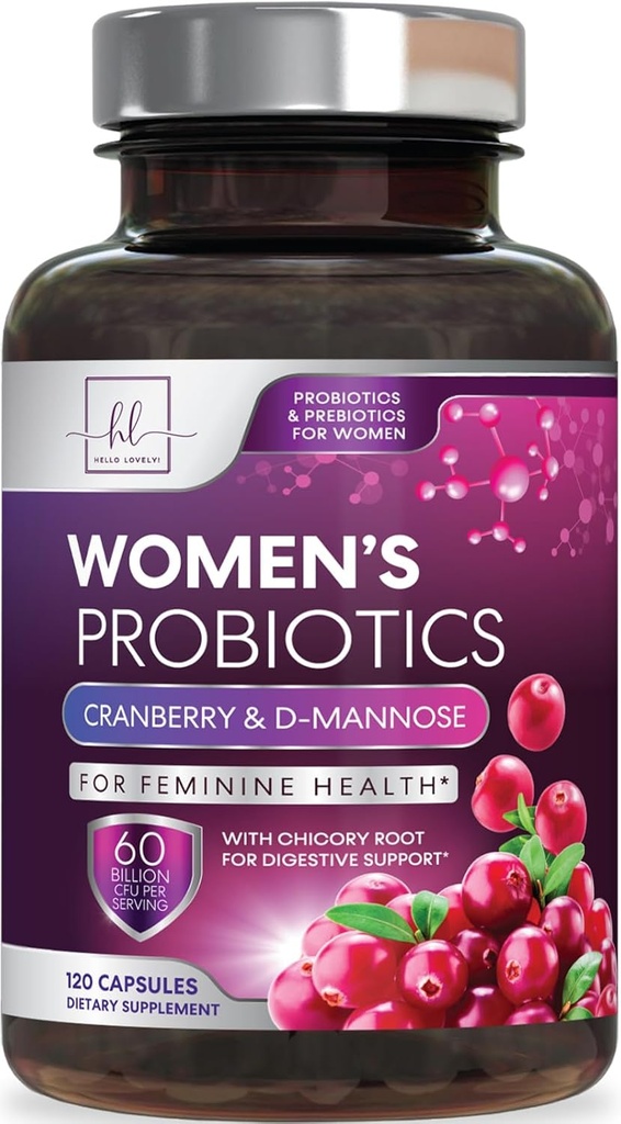 Probiotics for Women Digestive Health Support - 60 Milliarden CFU Frauen Probiotic, 16 Strains, für pH Balance, Vaginale Unterstützung mit Cranberry für Gut Health, Urinary & Immune Support - 120 Kapseln