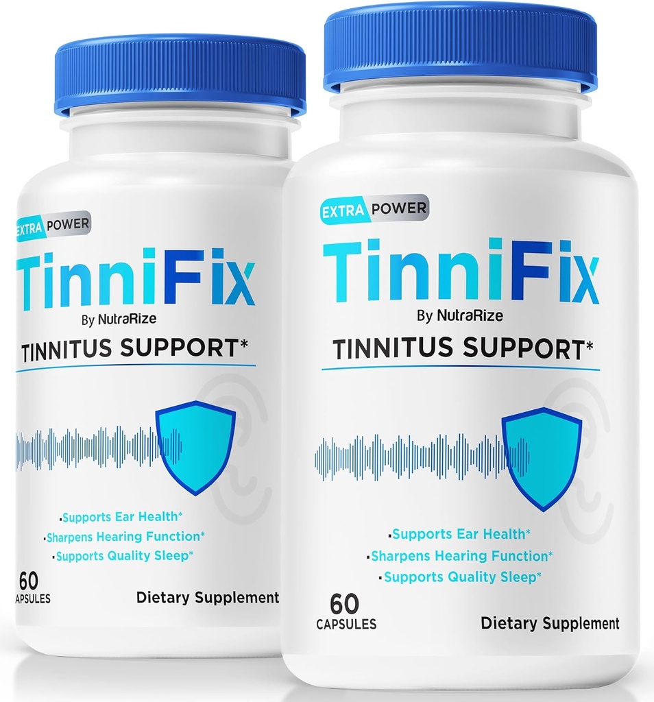 (2 Pack) Tinnifix kapsler - Advanced Hearing Support Formel, Tinnifix piller til at opretholde sund hørelse, Alle naturlige tinnifix for Complete Ear Health, Official Tinni Fix anmeldelse (120 Kapsler)