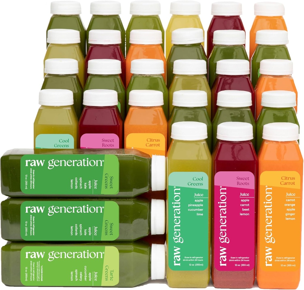 Raw Generation Skinny Cleanse – 5-Day Juice Cleanse for Weight Loss, Detox, Reduced Bloating & Increased Energy – 30 Cold-Pressed Juices to Crush Cravings & Reset Your Diet