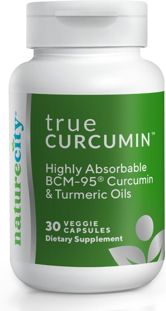NatureCity True-Curcumin Turmeric supplement - Non-GMO Tumeric and Curcumin 500mg Curcuma Capsules Vitamin supplements - up to 700% increase in Absorption (30 Day Supply) - Supports Joints