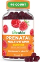 Multivitamínico prenatal con ferro e colina | Gran tazamento de vitaminas prenatales para as mulleres | Gummies prenatales non vexetarianos | 90 Gummies
