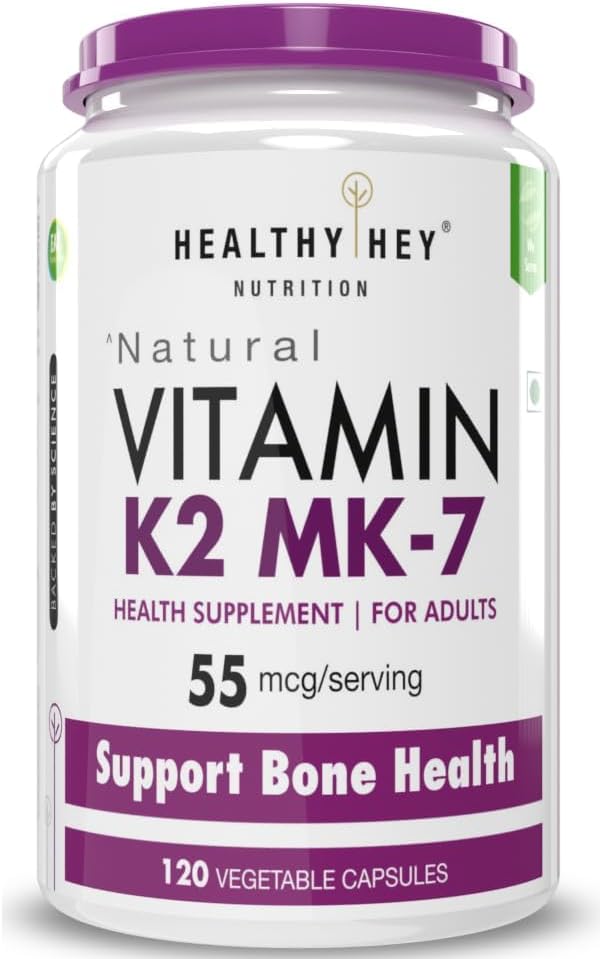 ATS Vitamina K2 xenérica | 100% Vegetarian Vitamina K2 Beneficios na saúde ósea - 55mcg - 120 cápsulas de vitamina K27