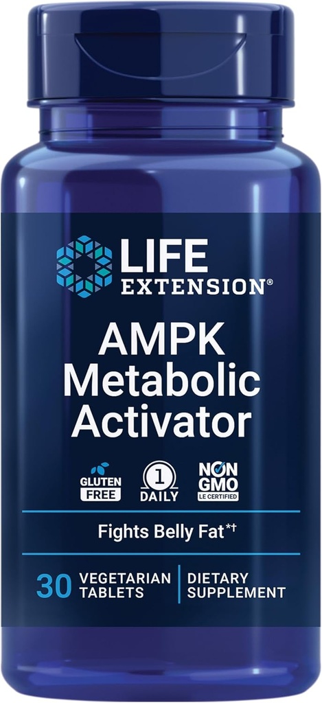 Life Extension AMPK Metabolic Activator*, Hesperidin, G. pentaphyllum, Fight unerwünschte Belly Fat, Target Overall Fat, Glutenfrei, Vegetarisch, 1-Daily, Non-GMO, 30 Tabletten