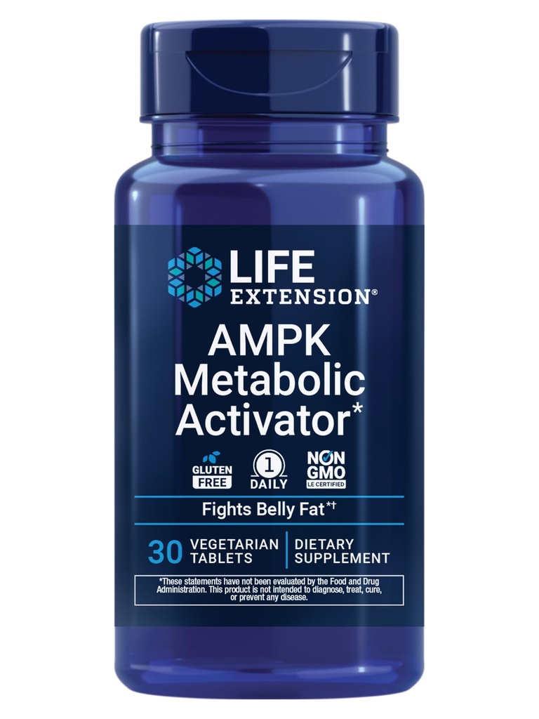 Life Extension AMPK Metabolic Activator*, Hesperidin, G. pentaphyllum, Fight unwanted Belly Fat, Target Overall Fat, Gluten-Free, Vegetarian, 1-Daily, Non-GMO, 30 Tablets