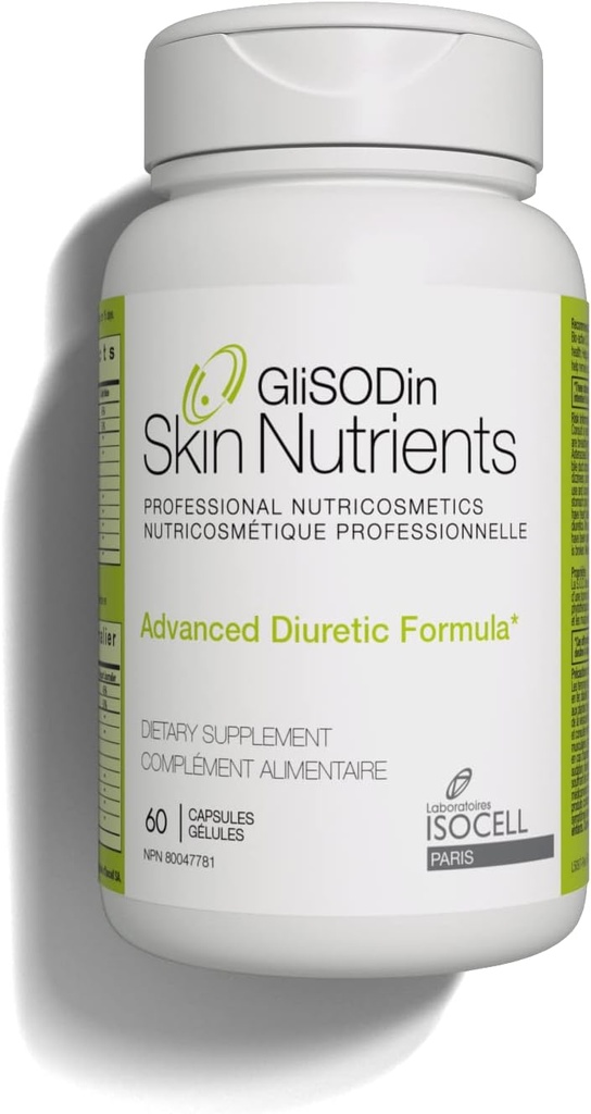 Glisodin Diuretic - Nutraceutical enhances Natural Drainage to Reduce The Swelling associated with Fluid Retention - has Purification Properties المساعدة في القضاء على السموم - 60 كابسوليس