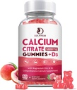 含维生素D3的1200mg 含维生素D3的Calcium Gummys,含维生素D3的Cal magnesium Zinc for Bone Muscle 健康-天然白桃-30天供应