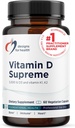 Wzory dla zdrowia Witamina D Supreme - Witamina D 5000 j.m. z 2000mcg Witamina K jako MK4 dla zdrowia kości, Heart Health, Mood & Immune Support - Witamina D3 Wzmocniona suplementem GG (60 Kapsułek)