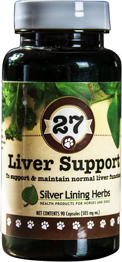 Silver Lining Herbs 27 Herbal Liver Support Canine - Liver Normal funksiya və Sağlamlıq ilə Dog - Stres və Toxins Liver-dan Liver qorunması üçün Natural Her Supplement - 90 Kapsüllər