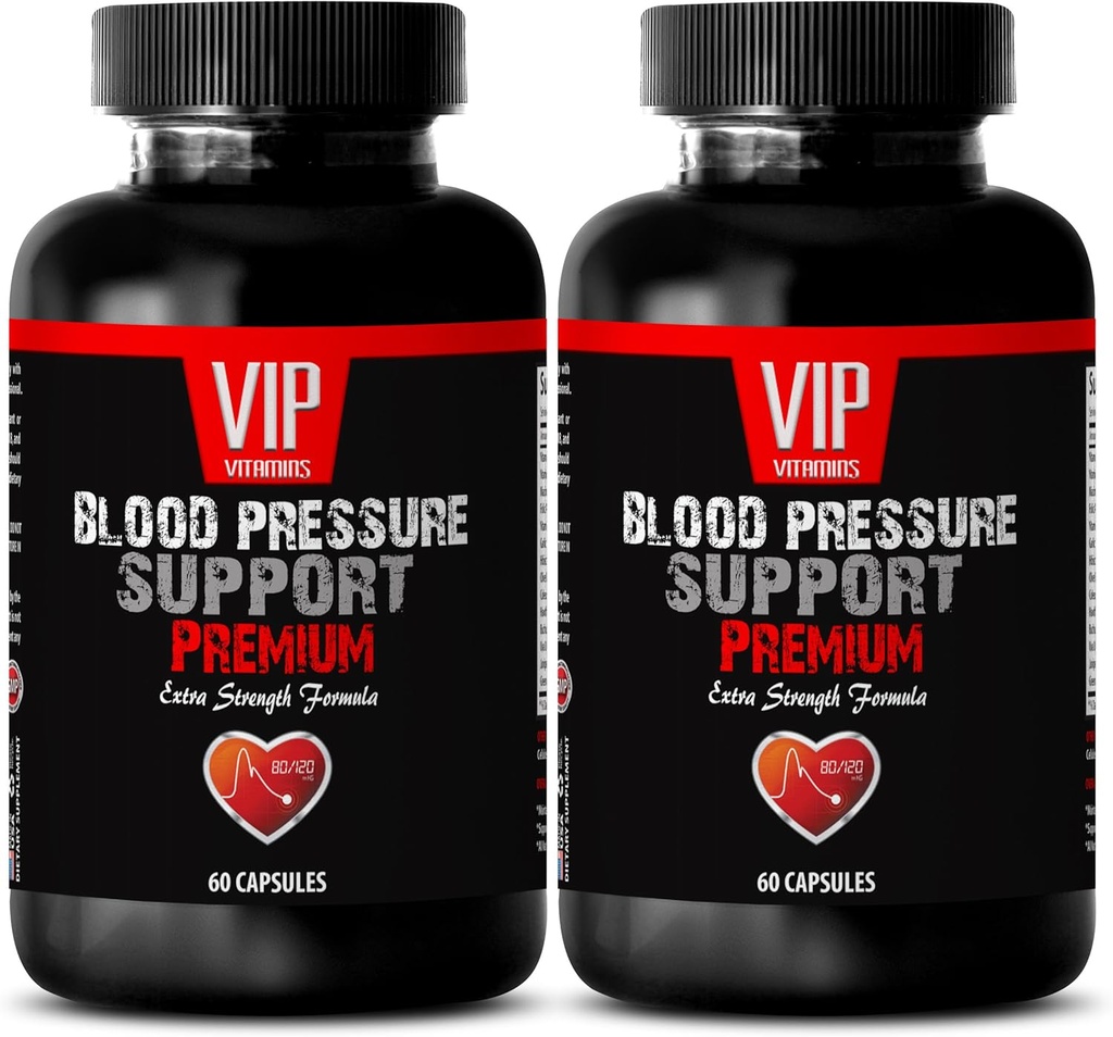 VIP VITAMINS Olive Leaf Extract Super Strength - Blodtrycksstöd - Ät mer frukt (2 flaskor - 120 kapslar)