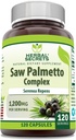 Herbal Secrets Saw Palmetto Complex Supplément de 1200 Mg. 120 Capsules.