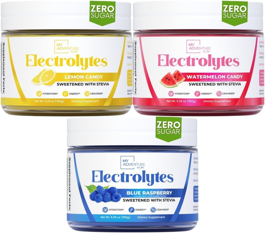 Mijn avontuur om te passen Blue Raspberry, Lemon Candy, Watermeloen Candy Electrolytes Bundle