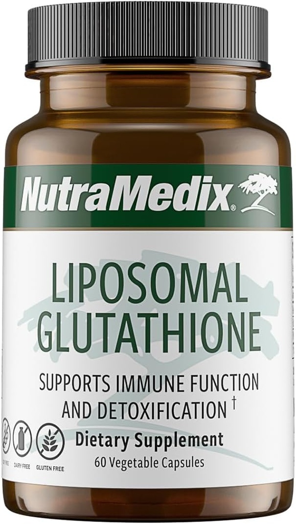 NutraMedix Liposomal Glutathione Supplement - L Glutathione для повної детоксикації тіла, очищення та імунітету - розроблений для оптимального поглинання - сої, молочної та клейковини-Free (60 капсули)