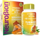 Neurobion Turmeric Curcumin 650 מ"ג תוסף צמחי לתמיכה אנטי-חמצן, Absorption Ultra Potent Turmeric תוסף Multivitamins Complex עם B12, 40 קפסולות