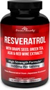 Resveratrol Supplement - 1400mg Extra sila Formula s extraktom z hroznových semien, extrakt zo zeleného čaju, extrakt z červeného vína - 60 Veggie Kapsule