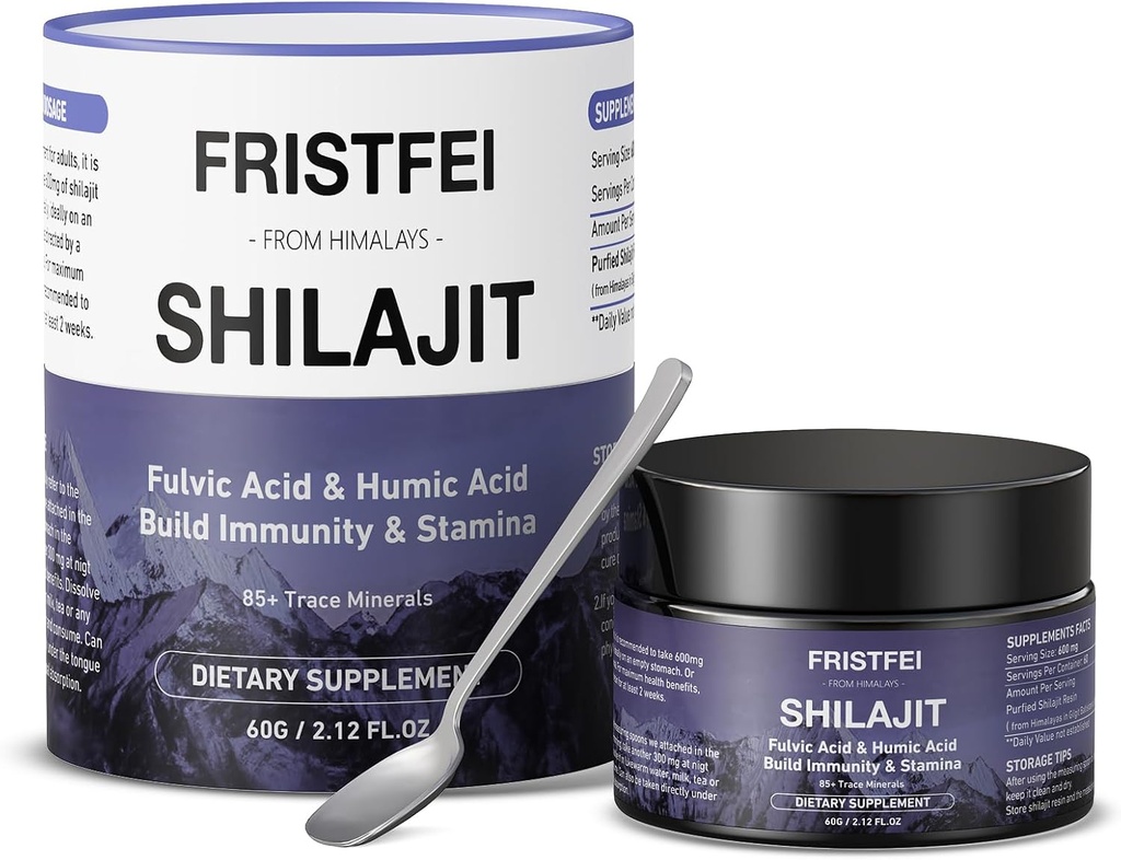 Shilajit Pure Himalayan Or biologique de grade naturel Shilajit résine pour hommes et femmes - Himalayn Shilajit avec 85+ Trace Minerals & Fulvic Acid, 60 Grams