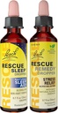 Rescue Stres Relief & Sleep Support Bundle, Non-Alcohol Formuly, Bach Remedy Dropper 20ml 2-Pack Sleep Dropper 20ml, Homeopatické kvetináče
