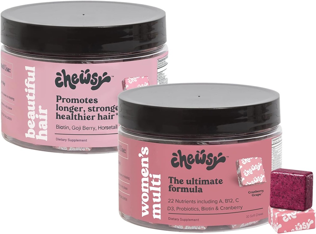 Femmes Multivitamine avec vitamine C, B12, A, D, E, acide folique, probiotiques, biotine, canneberge+ Belle Vitamine capillaire, Biotine, Vitamines C, A, B12, D3, Goji Berry pour tous les types de cheveux