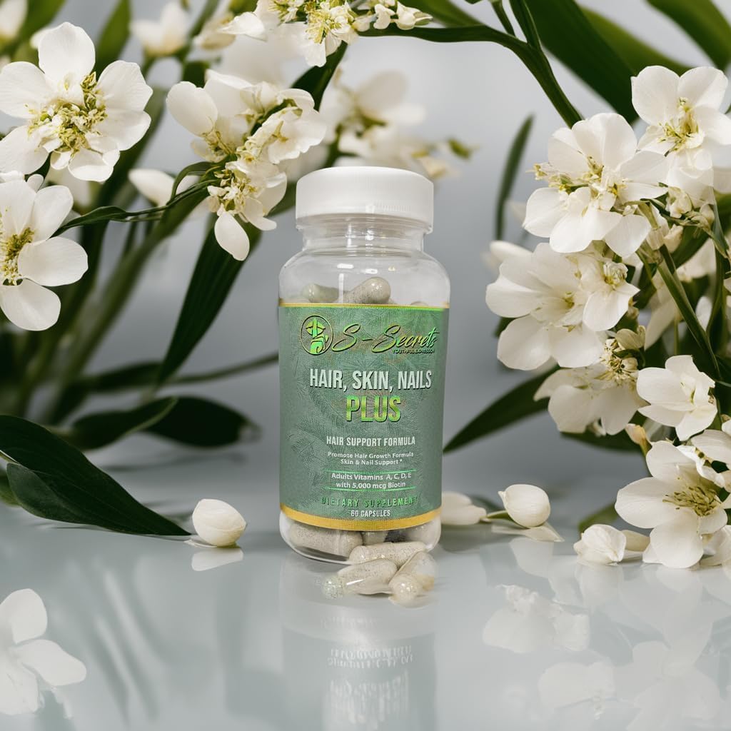 S-Secrets Hair, Skin & Nails Vitamin – Non-GMO Multivitamin for Hair, Skin & Nails ← Biotin 5,000 mcg per Serving ← 30-Day Supply (60 Capsule)