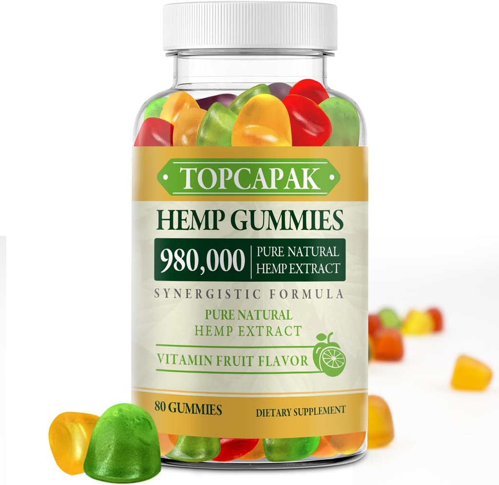 Gummies High Potency for Extra Strength with Pure Natural Hemp Oil Extract - Paras syötävä Hemp Gummy for Adult