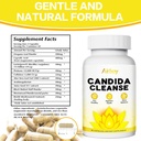 Máy bay Candida Cleanse, Gat Colon Cleanse Detox cho phụ nữ và đàn ông, Candi hỗ trợ với lá cây Organo, axit Caprylic,Wormwood, Black Walnut-60 Counts